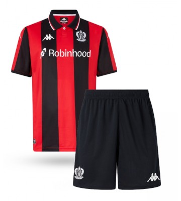OGC Nice Hjemmebanetrøje Børn 2025-26 Kortærmet (+ Korte bukser)